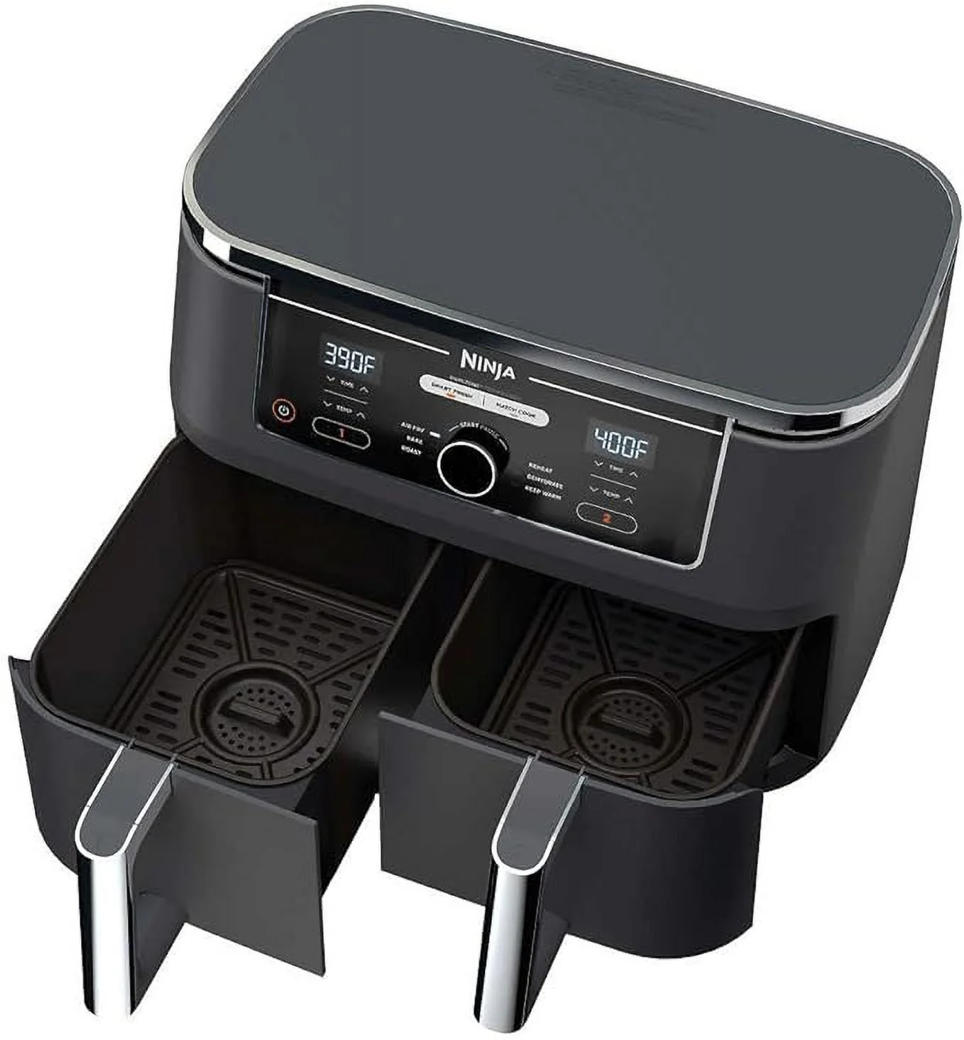 Open Box Ninja Foodi 6 in1 10qt XL 2 Basket Air Fryer DualZone Technology AD350C0 - Grey