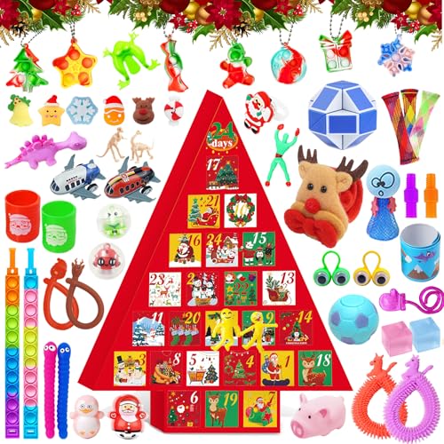 Fidget Advent Calendar, 24 Days Surprise Christmas Gifts, 2025 Christmas Countdown Advent Calendars for Kids, Fidget Toys Surprise Gifts Sensory Toy for Boys Teens Adults Girls