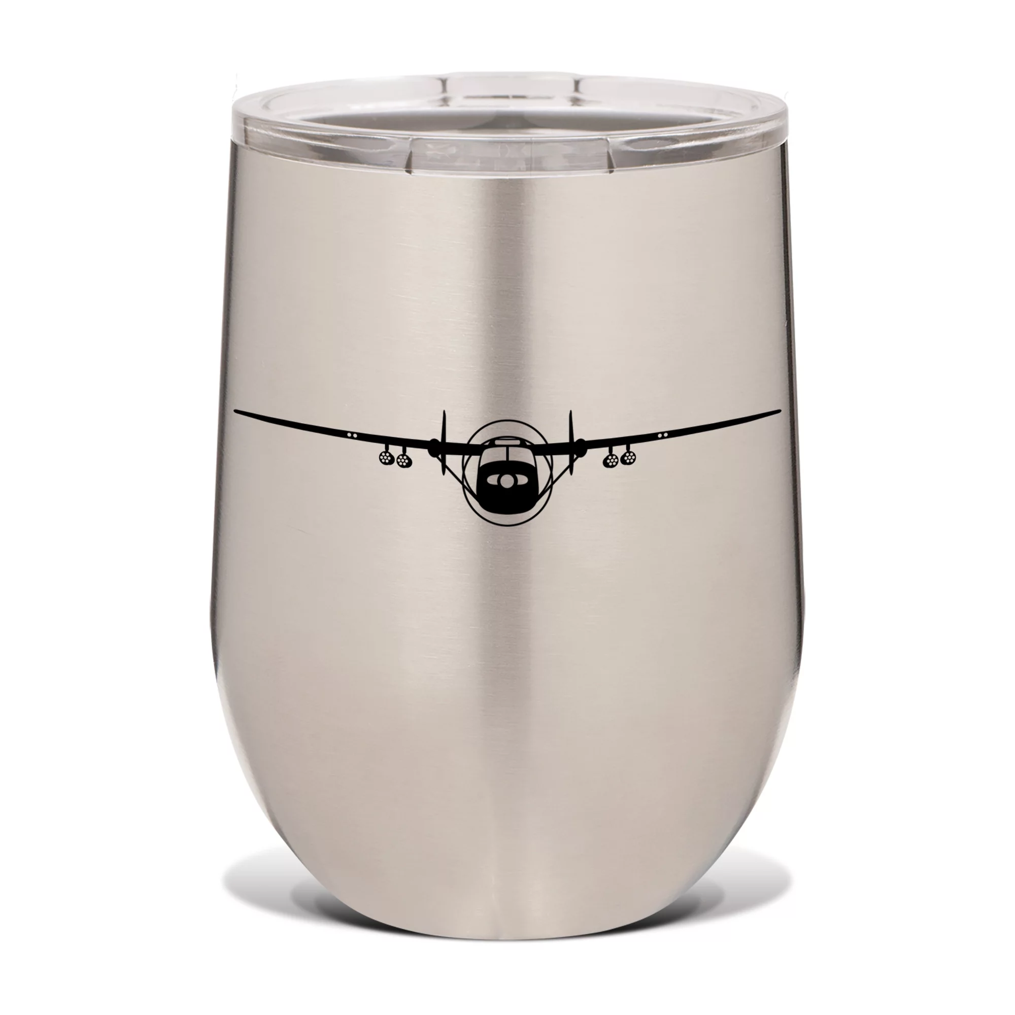 O-2 Skymaster Wine Tumbler 12 oz - Laser Engraved - Stainless Steel - Vacuum Insulated - Double Walled - Wine Glass - Stemless - Drinkware Clear Lid - o2 oscar deuce 337 super skymasters - SS