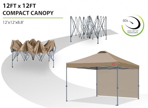 MASTERCANOPY Durable Pop-up Canopy Tent with 1 Sidewall (10'x10',White)