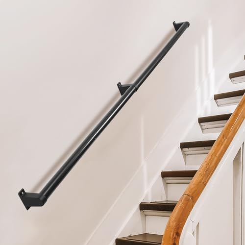 Pipe Hand Rails for Indoor Stairs 6ft Metal Stair Railing 1.5