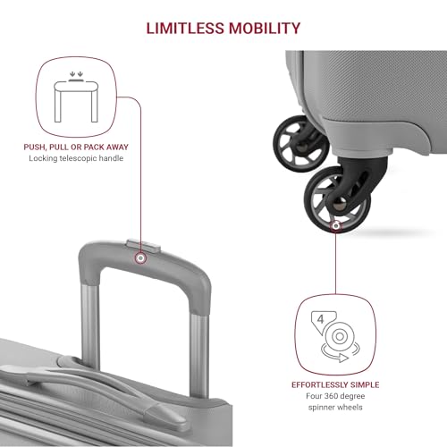SwissGear 7366 Hardside Expandable Luggage with Spinner Wheels, White, Carry-On 19-Inch