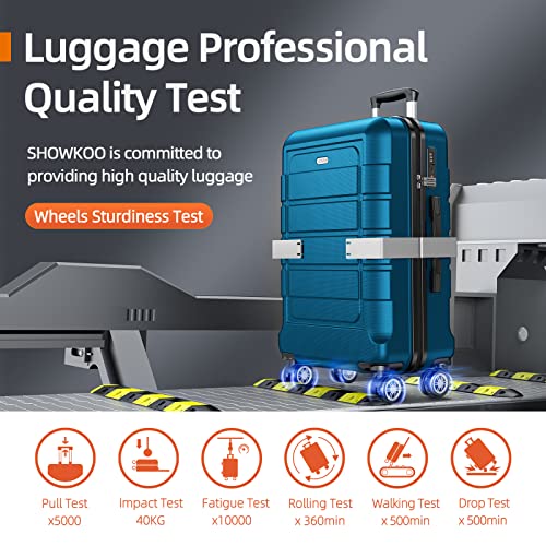 SHOWKOO Luggage Sets Expandable PC+ABS Durable Suitcase Double Wheels TSA Lock Black