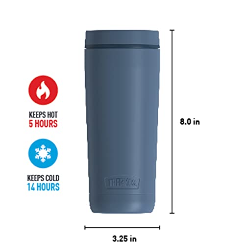 THERMOS ALTA SERIES Stainless Steel Tumbler 18 Ounce, Matte Steel/Espresso Black