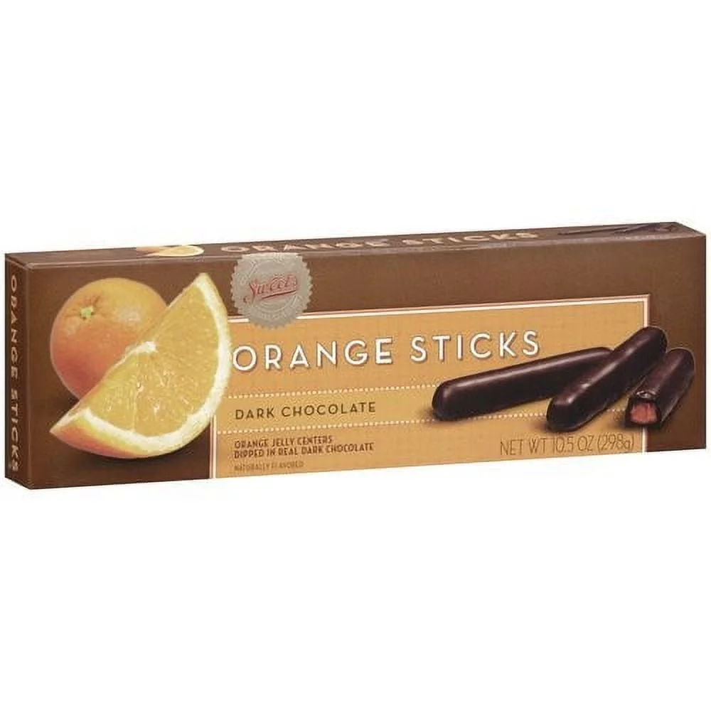 Sweet's Dark Chocolate Orange Sticks, 10.5 Oz. (Pack of 4)