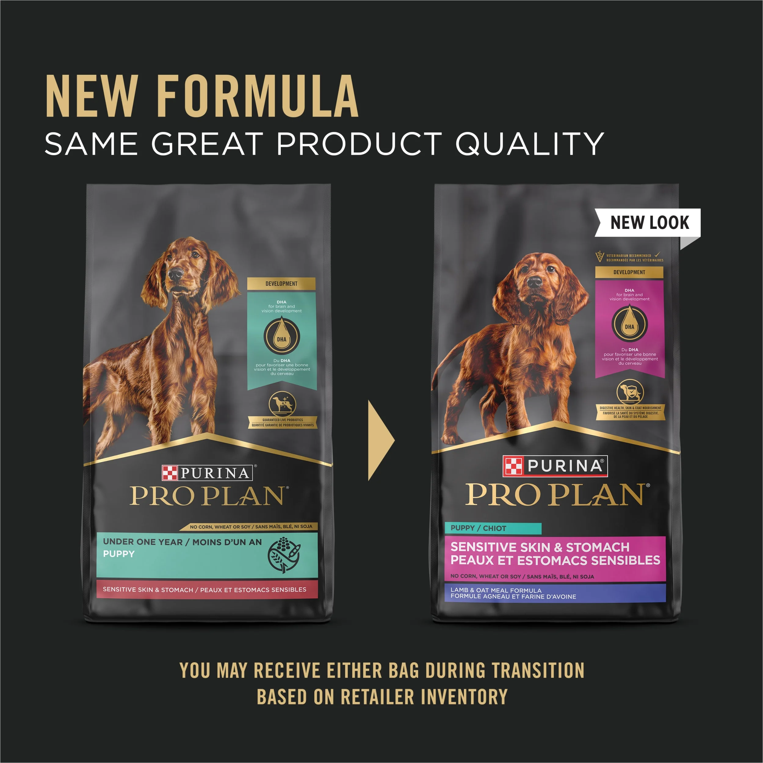 Purina Pro Plan Sensitive Skin and Stomach Puppy Food with Probiotics, Lamb & Oatmeal Formula, 16 lb. Bag