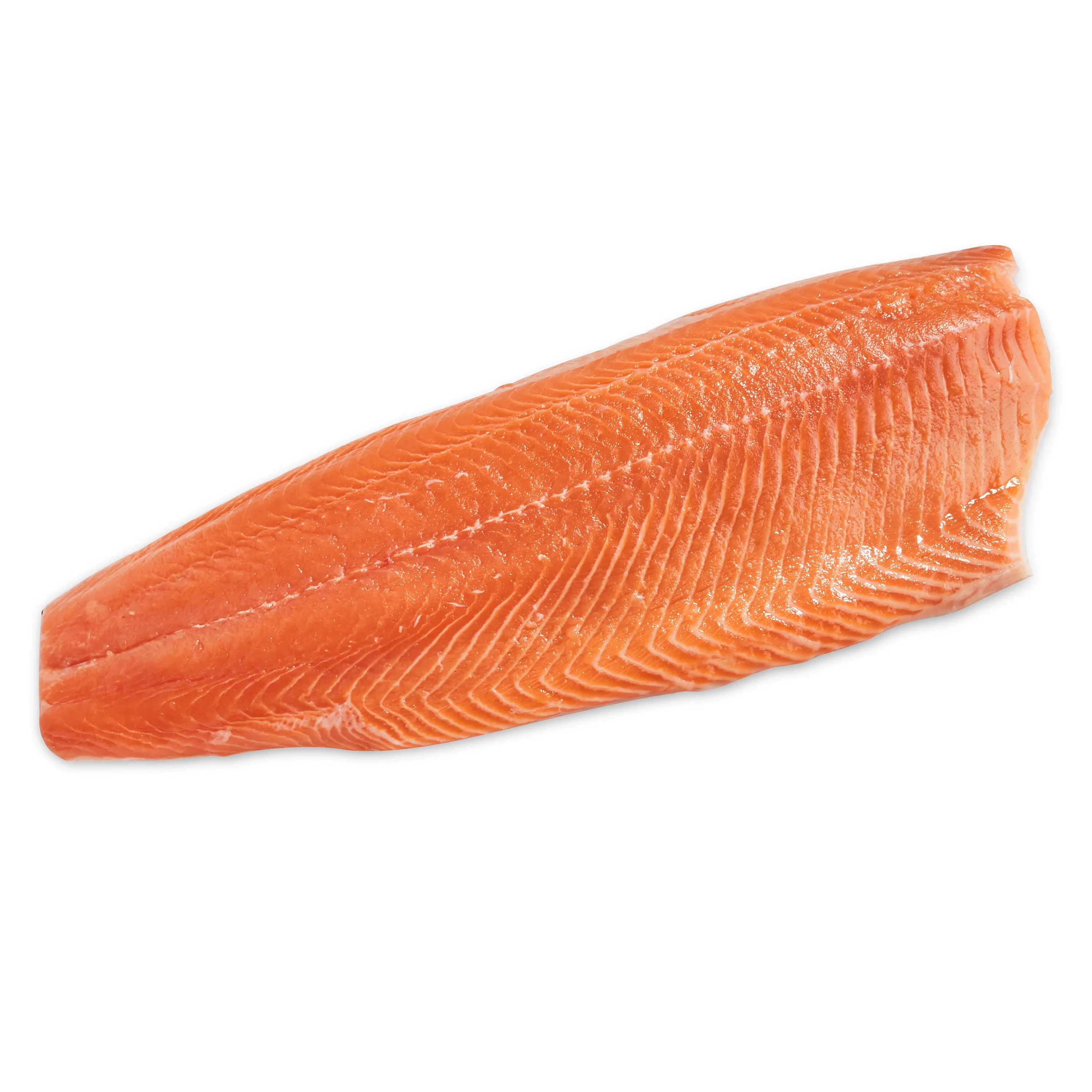 Fresh Atlantic Salmon Fillets, 2.00 - 3.00 lb. Whole Salmon Side. 240 Calories per 3 oz Serving. Certifications - BAP Certified.