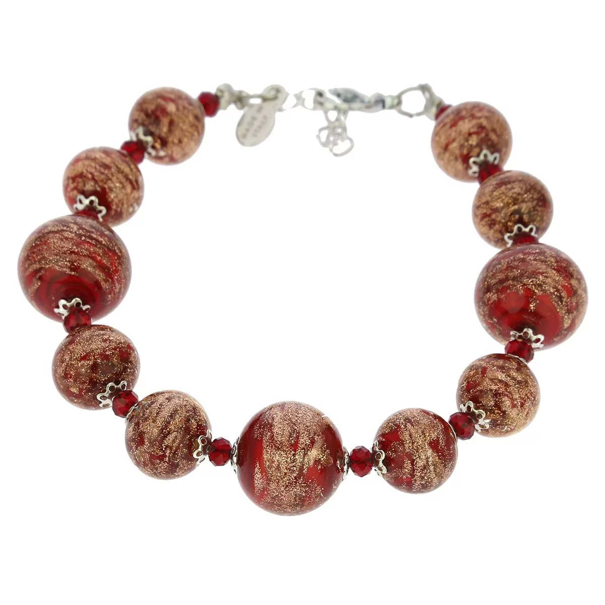 GlassOfVenice Murano Glass Starlight Balls Bracelet - Red