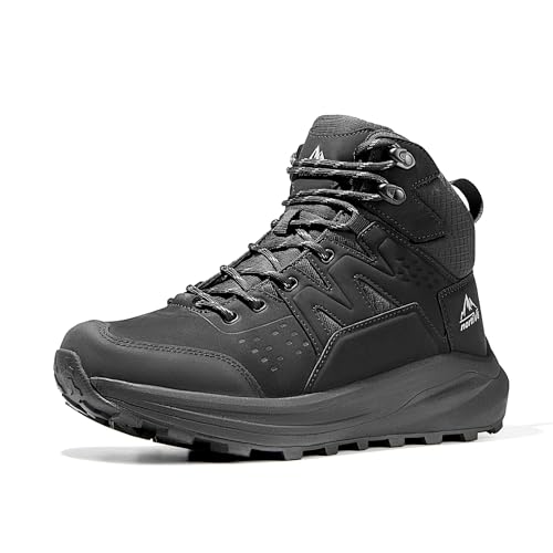 NORTIV 8 Men's Hiking Boots Waterproof Lightweight Mountaineering Outdoor Leather Boots