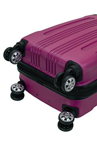Rockland London Hardside Expandable Luggage with Spinner Wheels, Pink, Carry-On 20-Inch