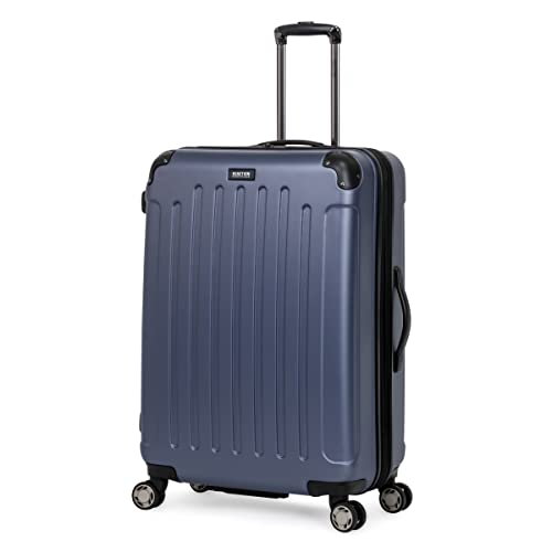 Kenneth Cole REACTION Renegade Luggage Expandable 8-Wheel Spinner Lightweight Hardside Suitcase, Navy Blue, 20-Inch Carry On