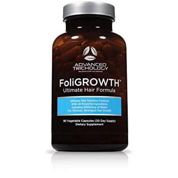 FoliGROWTH Hair Growth Vitamin - Gluten Free, Vegan Formula - with High Potency Biotin, Stop Hair Loss - Get Thickest Strongest Hair Growth Guaranteed