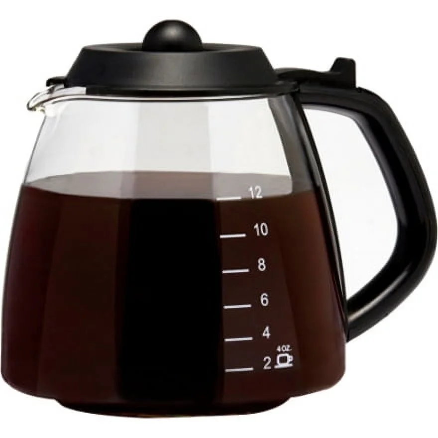 Cafe Brew 12-Cup Millennium Pause and Serve Replacement Glass Carafe, Black