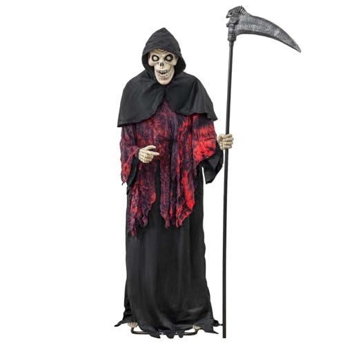 Halloween Animatronics 6ft Witch Animated 72inch Decorations with Motion Sensor Activated, Creepy Sound, Scary Move, Light Up Eyes, Haunted House Spooky Decor Horror Prop for Indoor, Outdoor, Yard