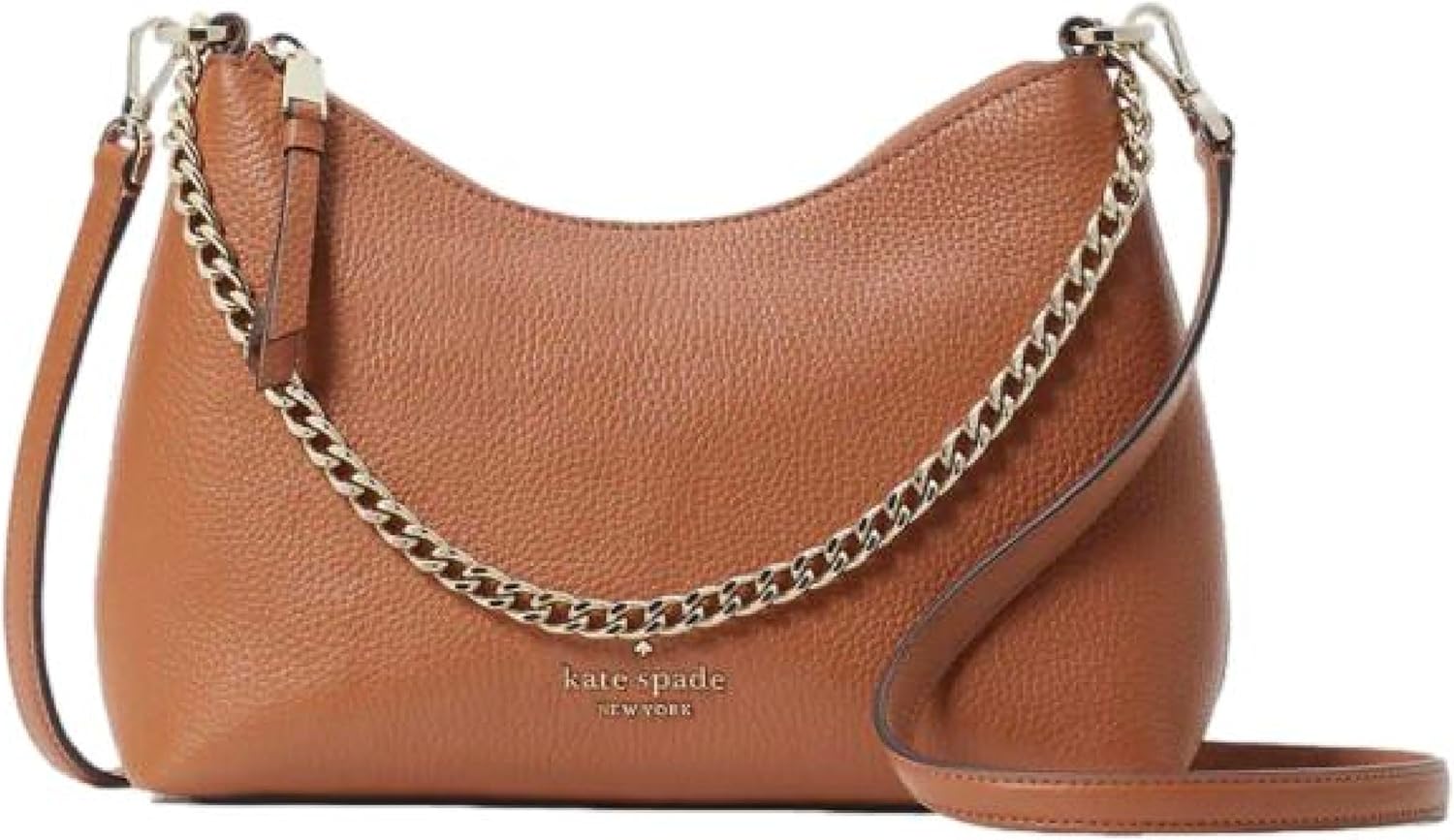 Kate Spade New York Women's Zippy Pebbeled Leather Convertible Crossbody Bag, Warm Gingerbread