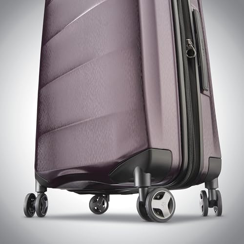 Samsonite Carry-On Pro Front Pocket Hardside Expandable 21-Inch Octiv Luggage: Durable & Impact Resistant, 360° Aero Trac Spinner Wheels, Adjustable Telescopic Handle, TSA Approved Lock - Silver