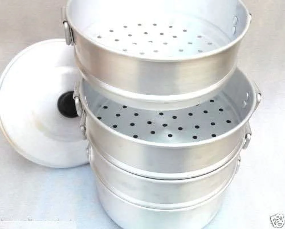 Tabakh Aluminum Momos Steamer, Standard, Silver 11 Inches