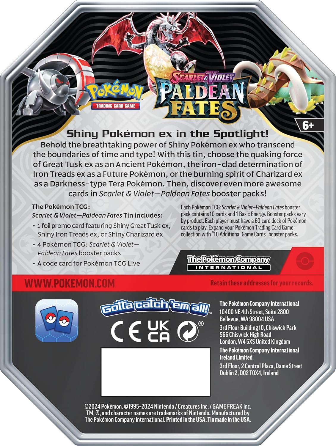 POKEMON TCG: Scarlet and Violet: PALDEAN Fates: TIN - Shiny Charizard