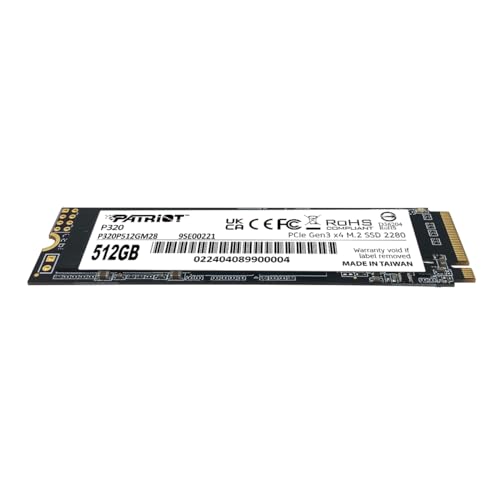 Patriot Memory P320 512GB Internal SSD - NVMe PCIe Gen 3x4 - M.2 2280 - Solid State Drive - P320P512GM28