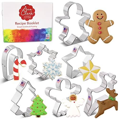 Ann Clark Cookie Cutters Christmas Cookie Cutters 3-Pc. Set Made in USA, Snowflake, Gingerbread Man, Christmas Tree
