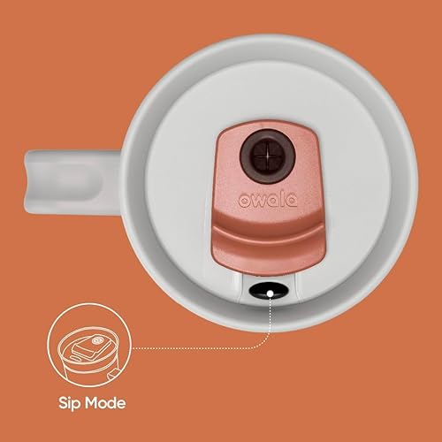 Owala Stainless Steel Triple Layer Insulated Travel Tumbler with Spill Resistant Lid, Straw, and Carry Handle, BPA Free, 40 oz, Dusty Pink (Yoga Rose)