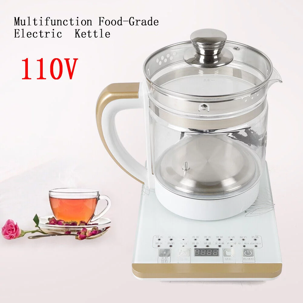 Electric Kettle Health Pot Tea Maker Thickening Glass Multifunction Boiled Eggs 2L