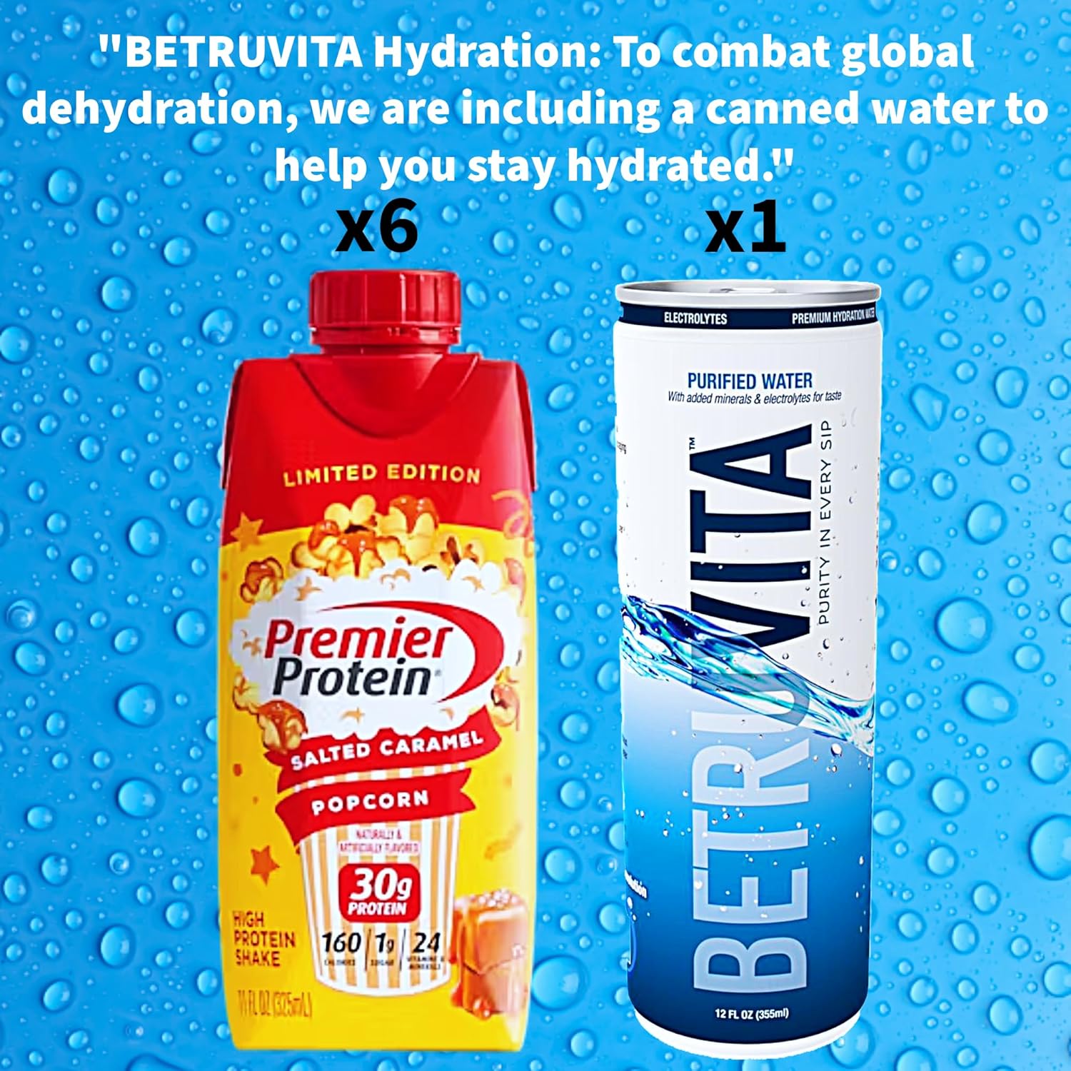 Protein Shakes | Salted Caramel Popcorn Protein Shake has 1g Sugar, 5g Carbs, Low Fat; Gluten Free, Keto Friendly, Kosher | 11 fl. oz., 7 pk | Packaged with One Can of Water to Help you stay Hydrated - Limited Edition