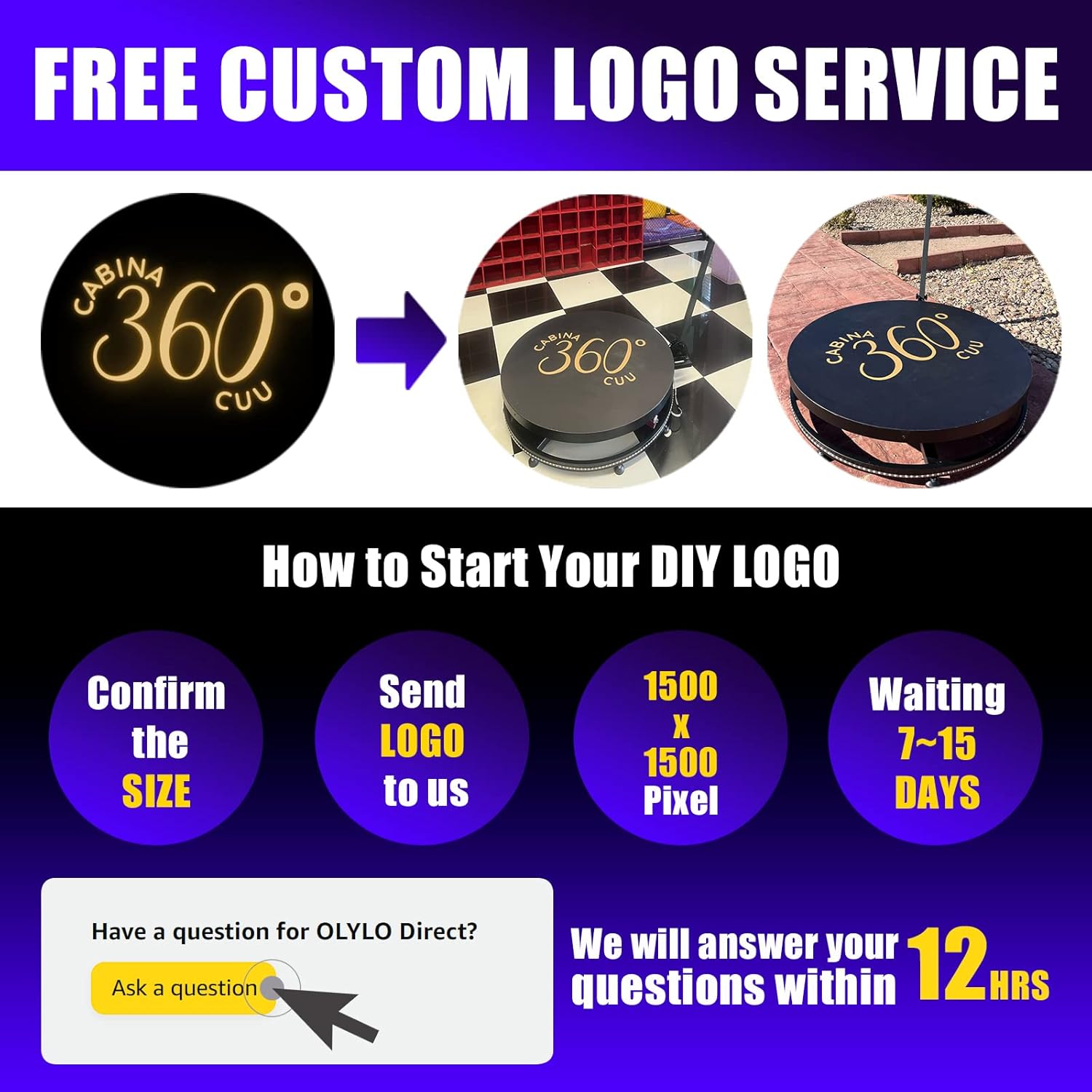 360 Photo Booth Machine for Parties with Free Logo Ring Light Selfie Holder Accessories,2 People Stand on Remote Control Automatic Spin 360 Video Camera Booth Platform Spinner 26.8” with Trolly