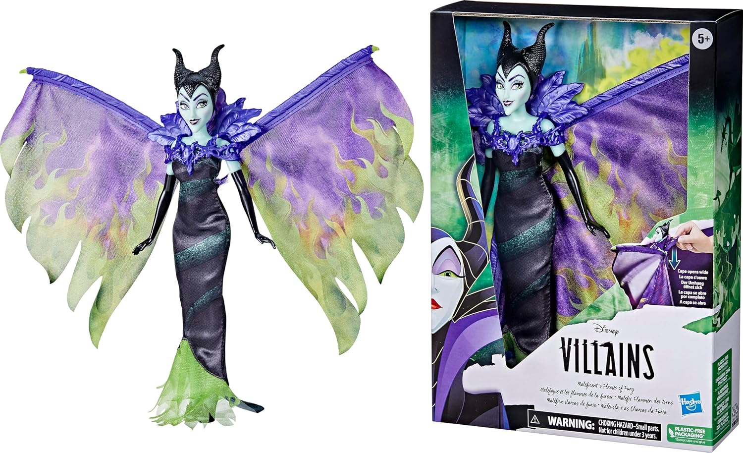Disney Princess Disney Villains Maleficent's Flames of Fury Fashion Doll, Accessories and Removable Clothes, Toy for Kids 5 Years and Up