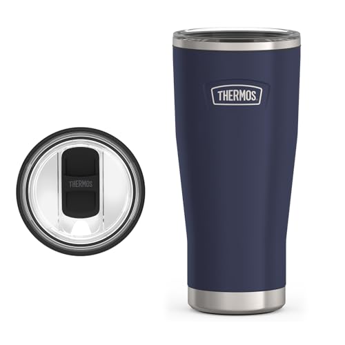 THERMOS ICON SERIES, Stainless Steel Cold Tumbler with Slide Lock, 24 Ounce, Sandstone