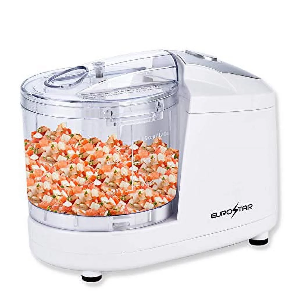 EUROSTAR 1.5 Cup One Touch Electric Mini Food Chopper (White)