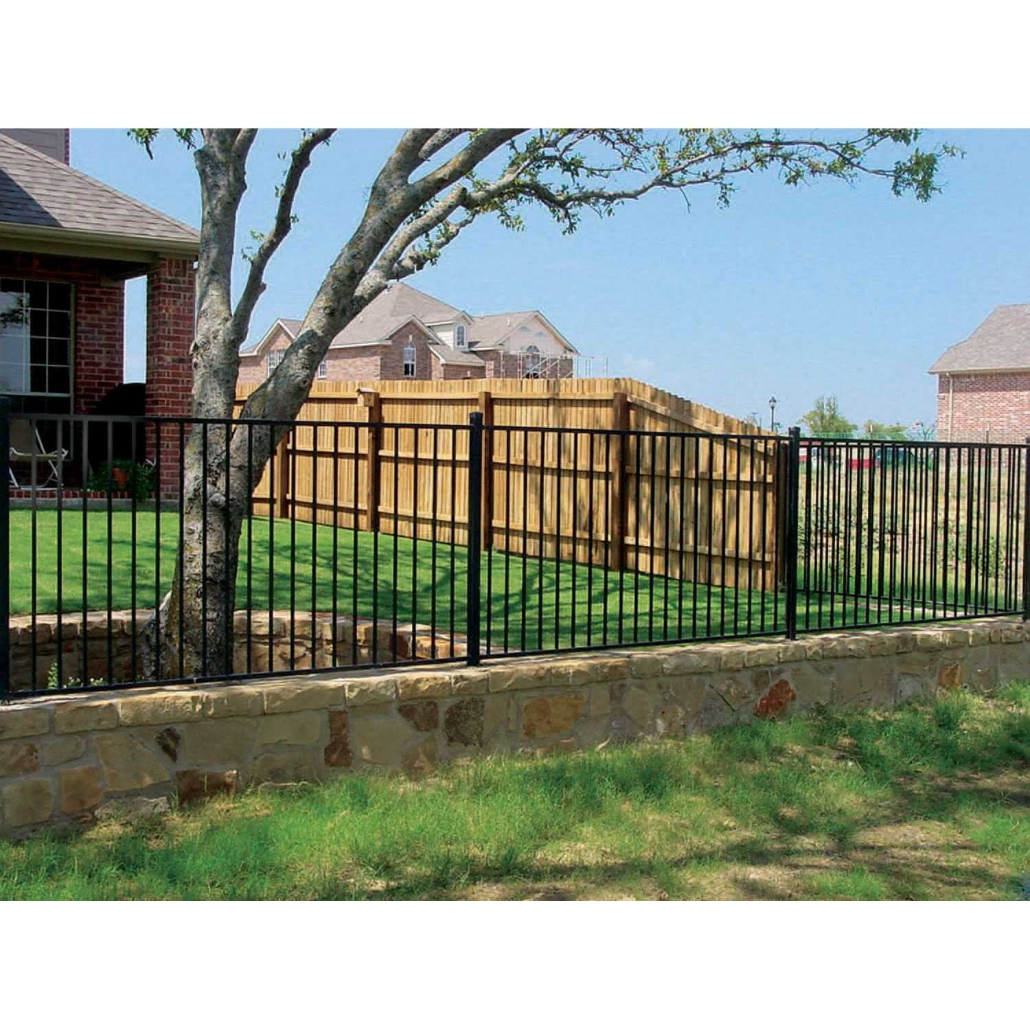 Unbranded Monroe 5-ft H x 8-ft W Black Steel Decorative Fence Panel 58281340 - Shop Hardware Tools Online Store