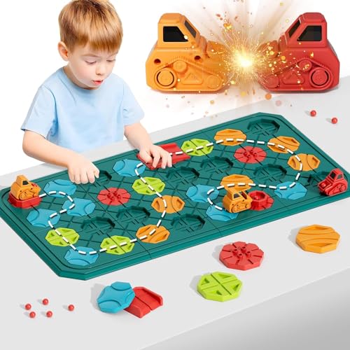 STEM Board Games Kids Toys, Maze Brain Teaser Puzzles Learning Games for Kids Ages 4-8 118 Challenges 5 Difficulty Levels Squirrel Logic Track Building Blocks, Educational Montessori Birthday Gifts