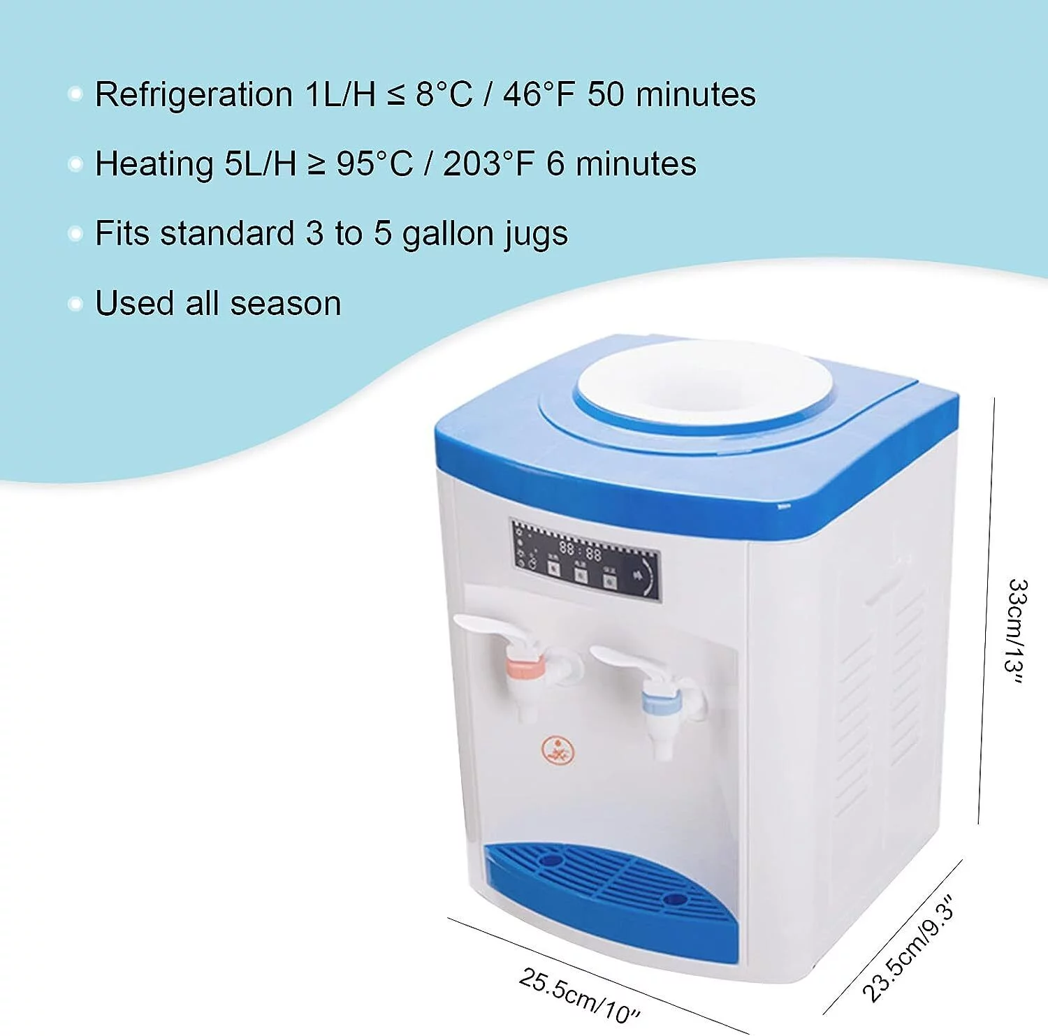 550W Loading Small Water Cooler Dispenser 5 Gallon Cold and Hot Water Dispenser Top