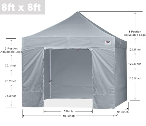 ABCCANOPY Easy Pop Up Canopy Tent with Sidewalls 10x10 Commercial -Series, White