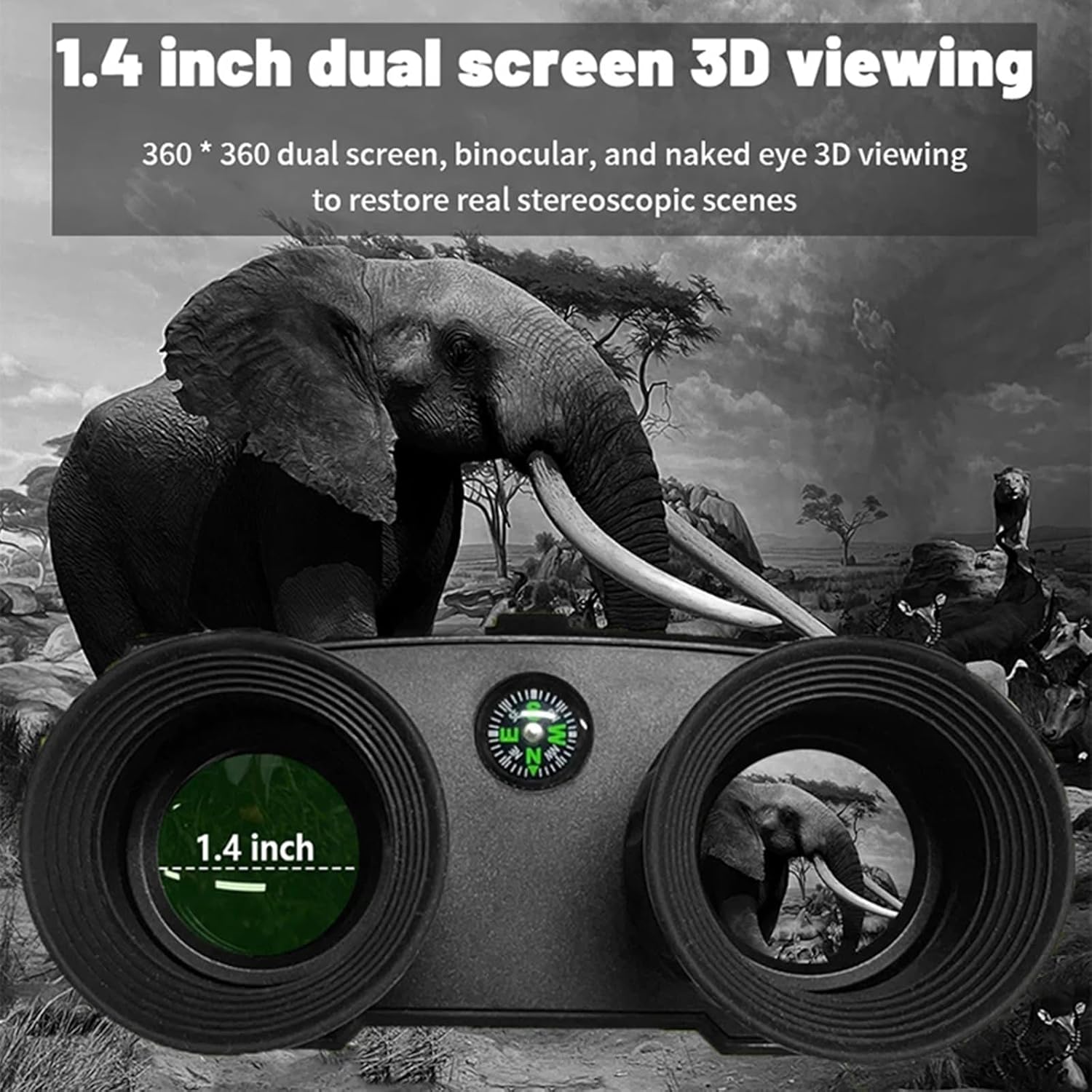 Night Vision Goggles Head Mounted, Digital Infrared Night Vision Binoculars, Military Tactical Goggles for Helmet with 8X Digital Zoom for Camping and Surveillance