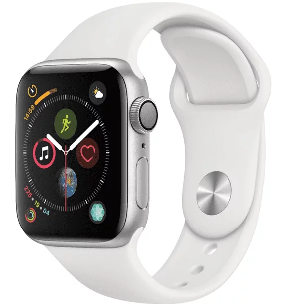 Restored Apple Watch Series 4 44mm - GPS - Silver - White Sport Band (Refurbished)