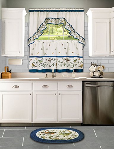 Achim Home Furnishings Love Birds - Printed Tier & Swag Set - 57x24
