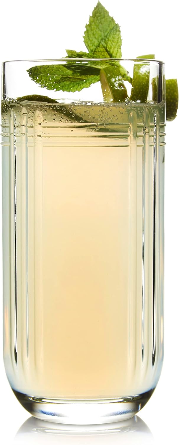 Libbey The Gats Highball Drinking Glasses, 12 ounce, Set of 4