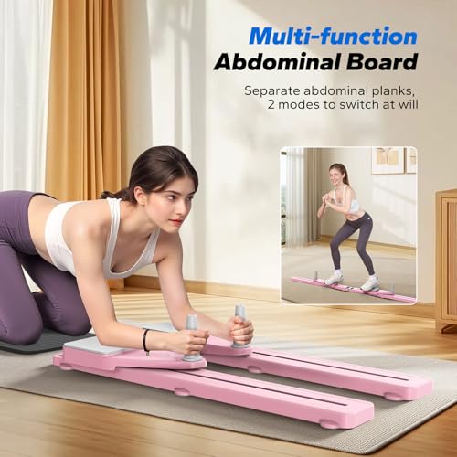 MERACH Pilates Board, Multifunctional Abdominal Plate, Detachable Ab Trainer Machine with Anti-Slip and Quiet Design, Portable Pilates Reformer for Core Workouts, Home Gym Equipment for Women