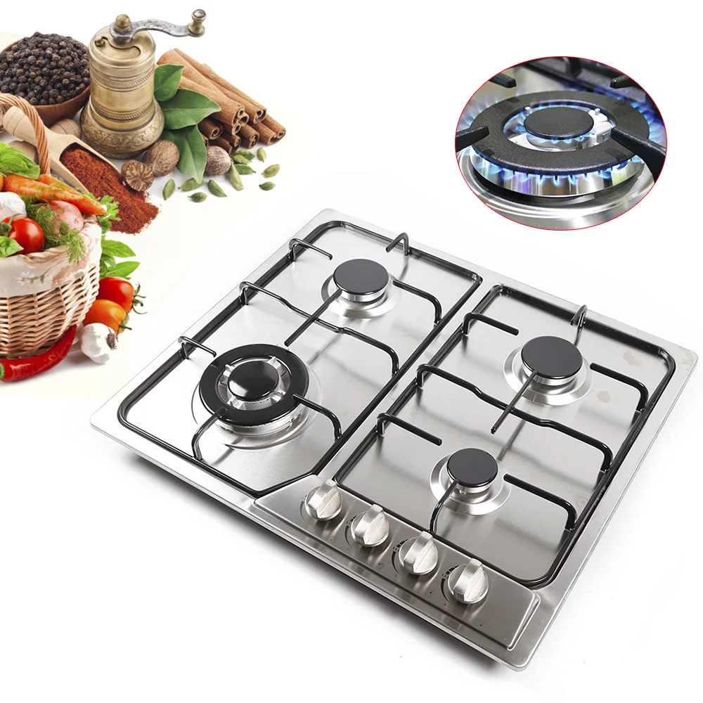 TOOL1SHOoo 5 Burners Built in Gas Cooktop Stainless Steel Stove NG/LPG Gas Hob Cooktop
