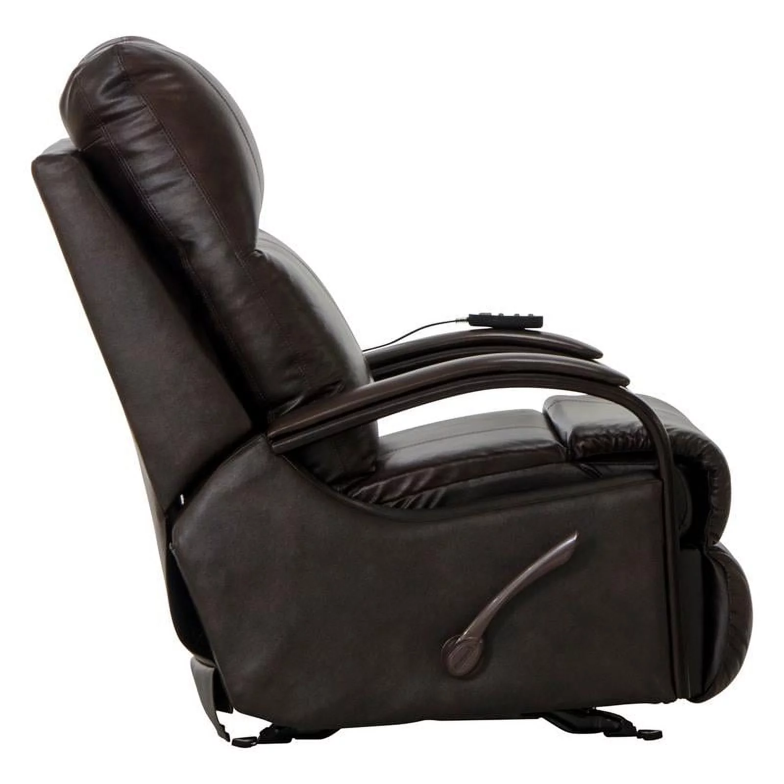 Conway Glider Recliner with Heat & Massage ini Brown Top Grain Italian Leather