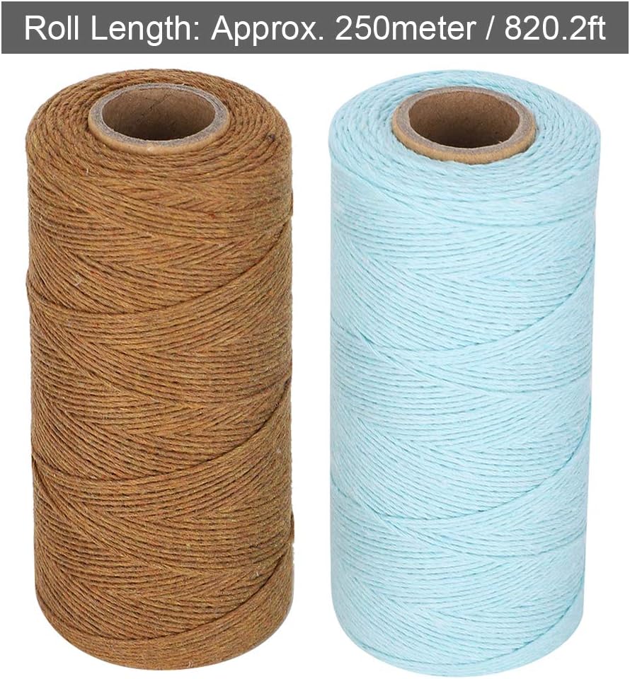 Warp Thread for Weaving Loom 8/4 Thread 100% Pure Cotton with Good Strength,Weaving Warp Yarn Suitable for Knitted Carpets, Blankets, Ribbons, 2 Rolls 2 Colors