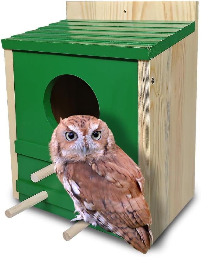 Owl Box for Outside - Ready-to-use - No Assembly Required Owl House for Outdoors 100% Cedar Wood Screech Owl Houses Real Cedar Wood