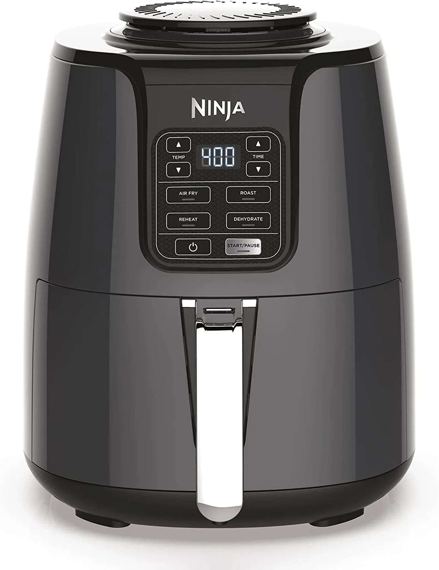 Ninja AF101 Air Fryer That Crisps, Roasts, Reheats,  Dehydrates, for Quick, Easy Meals, 4 Quart Capacity,  High Gloss Finish, Grey