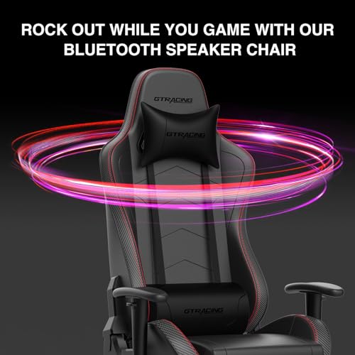 GTRACING Gaming Chair with Footrest Speakers Video Game Chair Bluetooth Music Heavy Duty Ergonomic Computer Office Desk Chair