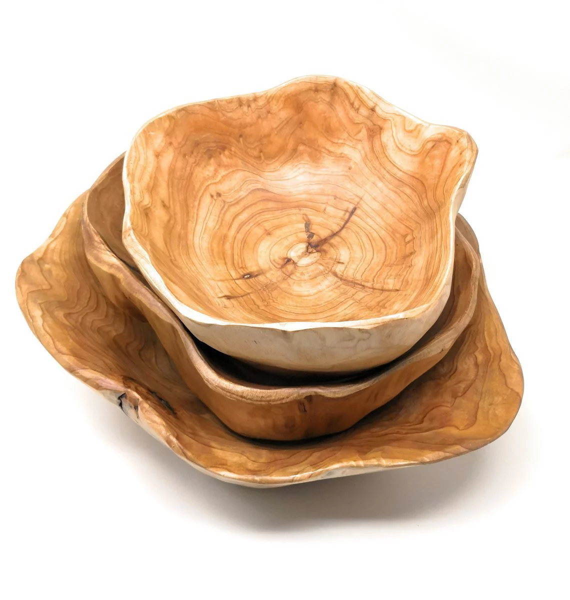 THY COLLECTIBLES Wooden Bowl Handmade Storage Natural Root Wood Crafts Bowl Fruit Salad Serving Bowls (Medium 10