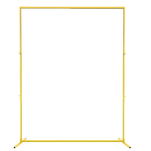 Wedding Arches for Ceremony, Square Metal Balloon Arch Stand, Wedding Backdrop Stand Rectangle Arch Frame Party Events Anniversary Birthday Party Bridal Shower Curtain Frame (6.6FT* 5.2FT Gold)