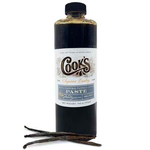 Cook's, Natural Vanilla Bean Paste, Gourmet Grade A Madagascar Premium Vanilla Made with Fresh Vanilla Beans for Baking and Cooking, 32 oz