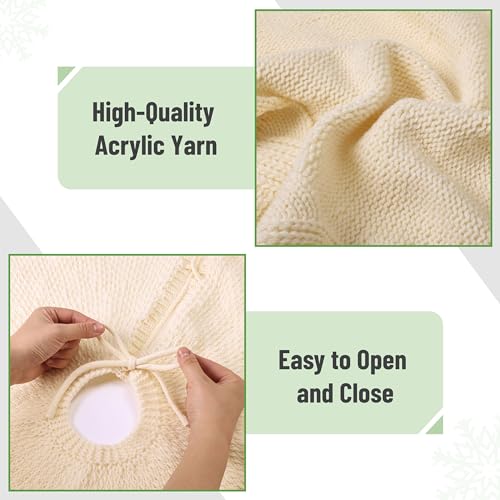 Mr. Pen- Christmas Tree Skirt 48 inches, Knitted Christmas Skirt Tree, Xmas Tree Skirt